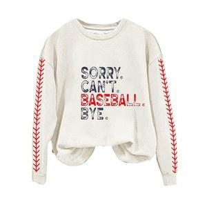 여성용 히비나 야구맘 스웨트셔츠 미안해요, 프린트 크루넥 풀오버 2025