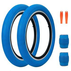 BALINGE 20 x 2.4 인치 자전거 타이어 블루 BMX 2 팩 타이어, 접이식 교체 2.35 2.4, 2.5, 3 색상으로 타이어에 적합합니다