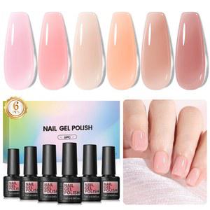 celia 네일 젤 폴리쉬 세트 7ml 젤리 크리스탈 반투명 클리어 핑크 아트 세미 퍼머넌트 UV LED 바니시