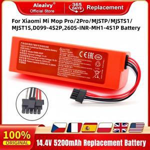 호환Xiaomi Mi 로봇 진공 청소기 2 Pro MJSTS1 C101 MJSTP 74.88W 용 14.4V 5200mAh 교체 D099-4S2P 배터리