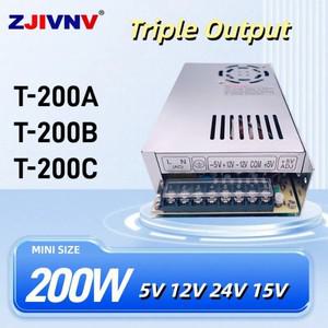 T-200A/B/C 5V 12V 24V 삼중 출력 200W 스위칭 전원 공급 장치 다중 3 채널 전압 AC-DC SMPS