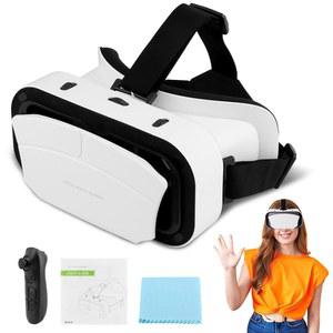 가상 현실 고글, 광각 렌즈가 장착된 3D VR 안경 조절 가능한 헤드셋, 범용 휴대폰 영화 게임용 HD 고글