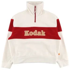 코닥 여성 컬러블럭 마이크로플리스 반집업 맨투맨 K5422EFSR1IVR