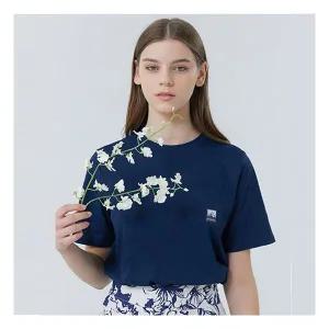 머렐 여성 네이비 라운드 반팔 티셔츠 D4ST203WNAV 440455