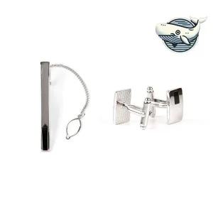 세련된 남자 커프스 단추 넥타이핀 블랙 포인트 커프스링크선물