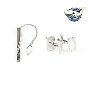 모던 심플 남성 넥타이핀 커프스 단추 클래식 커프스링크