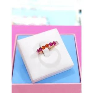 세이브존05 Pretty 큐빅 오링반지(멀티핑크)2 RDA24030022