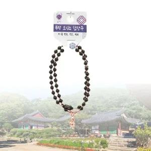 행운부적 팔찌 오닉스 목탁 안정 화해 띠 염주 소 (WDCCB45)