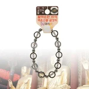 행운부적 팔찌 자석 금강저 액운방지 띠 염주 小 돼지 (WDCDE1B)