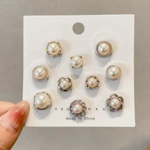 매너 브로치 10P 레이디 오픈방지 단추 옷핀 매너 뱃지 옷고정핀 미니 고정 핀 브로찌