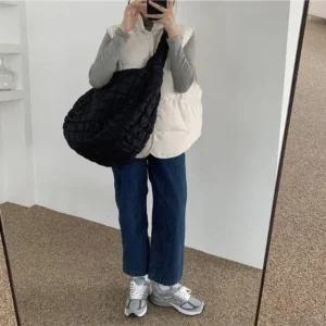 빅사이즈 패딩가방 누빔에코백 구름퀼팅 숄더크로스백 (WDDC97D)