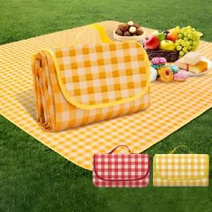 방수매트 돗자리 접이식 파우치형 체크패턴 나들이 캠핑 피크닉매트 소형 100x150cm_23376121