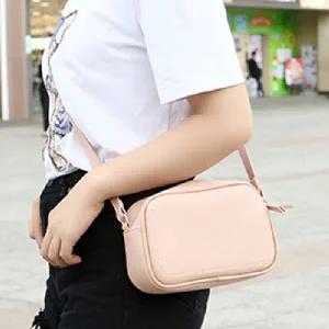 사계절 라운드 사각 크로스백 가방 학생 직방인 캐주얼 백 블랙 레드 브라운 핑크