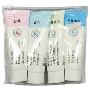 린스 샴푸 바디클렌져 우유비누 간편 여행용 4종세트