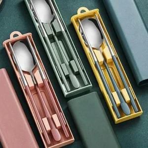 어린이 수저 젓가락 보관함 스텐 도시락용 수납 케이스 고정 무소음 여행용 스텐