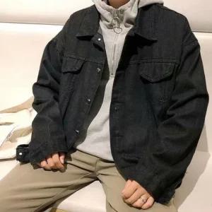 [라일리] Rly 베이직 남자 청자켓 포켓 데님 자켓 오버핏 아우