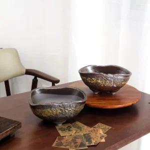 옆이 넓은 다육이 화분 직사각 대 24x18x12cm 미니 전통 꽃화분 식물 디자인 인테리어 장식 옹기