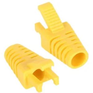 RJ 45 락Lock 부트 6파이 옐로우 100개LAN케이블커버 인터넷 렌선 연결 공유기 선캡