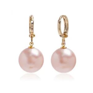 es4081 12mm 피치 진주 오스트리아 정품 오스트리아 크리스탈 제작 골드 원터치 귀걸이