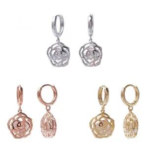 장미 실루엣 esg1129 원터치 링 드롭 귀걸이