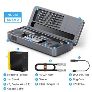 FNIRSI HS-02 Protable 열 도구 상자 키트 100W 전력 조절 온도  가열 수리 장비 100-450 ℃ DIY