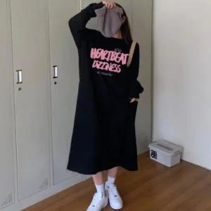 미디원피스 편한 루즈핏 데일리 겨울 프릴원피스 롱원피스 반팔원피스 기모