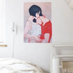 포스터 대형 S 커플세로 패브릭월데코 인테리어 촬영소품 용소품 방꾸미기 벽장식 가랜드 꾸미기