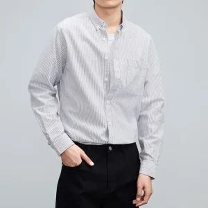 카라 남자 봄가을 긴팔 스트라이프 와이셔츠 남방 2컬러