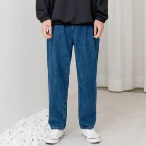[라일리] Rly 남자대학생 오버핏 배기청바지 진청