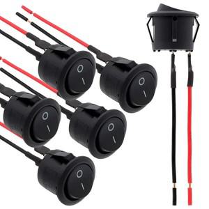 6Pcs 미니 소형 로커 스위치 12 볼트 ON Off 토글 사전 배선 된 6A250V 10A125V AC DC 전기 DIY 적용