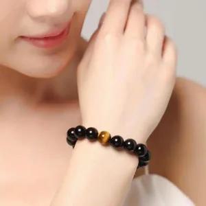 사이즈별 남여공용 흑요석 원석 포인트 호안석 염주