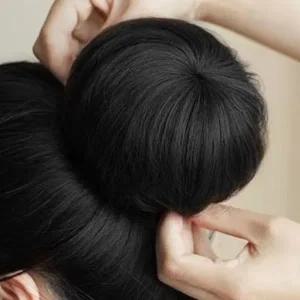 스타일변신 가발 똥머리 헤어망 (블랙) DP71516