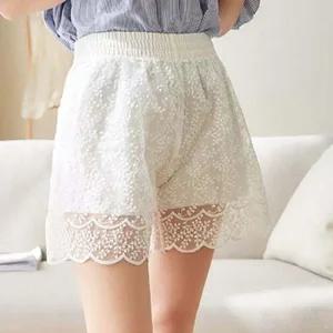 자수 레이스 메쉬 차마속바지 홈웨어 숏팬츠 스커트 학생 교복 치마 y라인