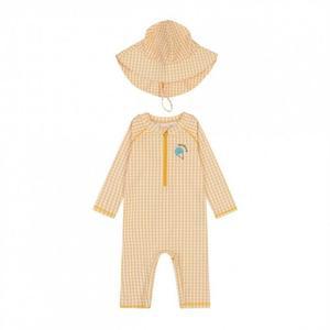 TC01 여름 소프트체크올인원수영복(모자)(YELLOW)_  01S056002