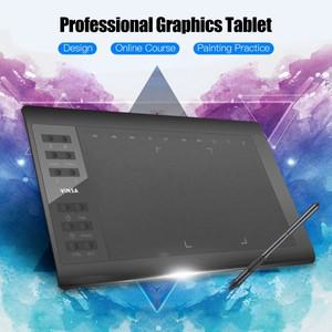 전문 그래픽 드로잉 태블릿 배터리 프리 스타일러스 펜촉 펜 클립 PC 노트북 지원 10x6 인치 12 익스프레스