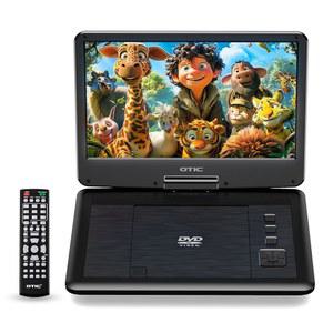 11 6인치 회전 디스플레이 화면을 갖춘 OTIC 13인치 휴대용 DVD 플레이어, 차량용 내장 배터리 사용 시 5시간 근무, 멀티 포맷 지원, 듀얼 스테레오 스피커, 가족 여행에 이상적임