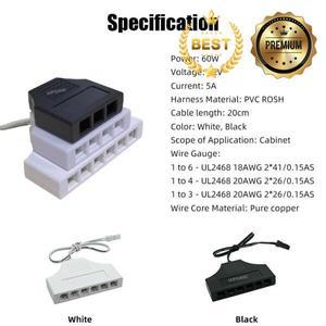 2pin 1 ~ 3 4 6 홀 분배기 상자 2468 LED 스트립 라이트 캐비닛 전원 케이블 퀵 커넥터 용 터미널 와이어