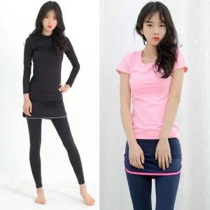 [셀러에이드]여자한줄요가 스포츠레쉬가드9부치마레깅스
