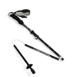 [하프클럽/]5단 등산스틱 130cm 블랙 산악 바스켓 미끄럼방지