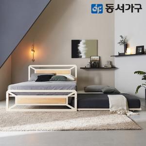 유로밍 멀바우/편백나무 히든형 이층 가족침대 Q+Q (9존매트) DF640090
