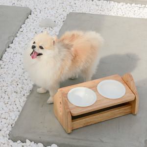 단단 높이조절 강아지밥그릇 2구/각도조절/식기포함