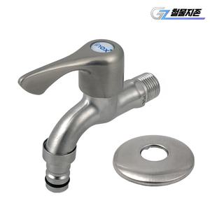 스텐 왕킹 원터치 커플링 수도꼭지 일반 베란다 양갈래 두갈래 세탁기 연결