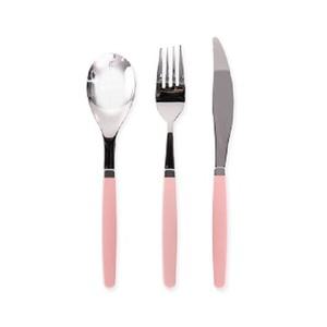 한스푼 포이에마 컬러 1인 디너세트 (디너스푼 + 디너포크 + 디너나이프) 소프트핑크(SP), 1개