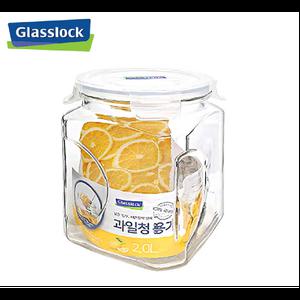 글라스락 과일청용기 2.0L 유리병 캐니스터 밀폐 용기 병