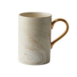 까사무띠 마블 골드핸들 머그 아이보리 450ml, 1개