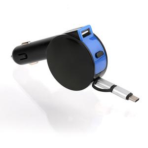 2포트 USB Type-C/Micro 5pin 차량용 충전기 릴타입 Car Charger NEXT-1411CHB