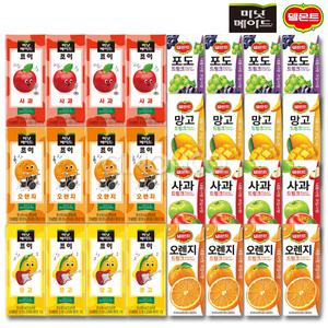 델몬트 드링크 190ml 4종 + 미닛메이드 조이 195ml 3종 32팩 혼합 주스 모음