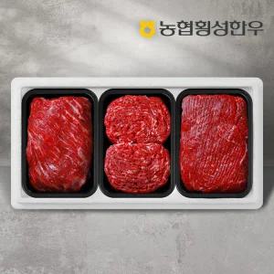 [롯데백화점]농협횡성한우 1등급 횡성한우 모듬정육세트 1호 1.2kg (국거리,불고기,산적)