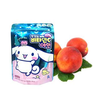 산리오 맛있는 비타민C 아연 복숭아맛 40정 어린이 비타민