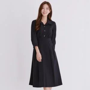 [롯데백화점]로엠 셔츠카라 플리츠 원피스(2colors)_RMOWE24R13
